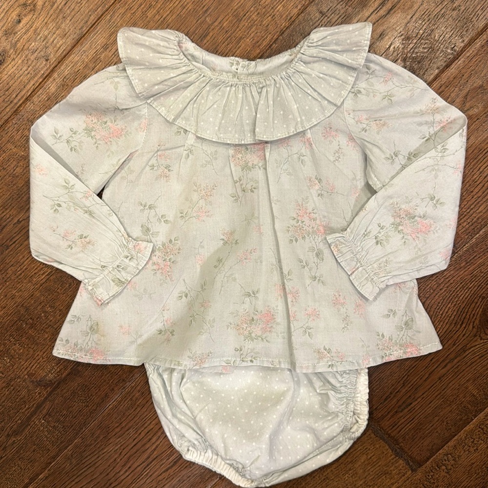 Martin Aranda - Baby Girl Floral Dress & Bloomer Set - Size: 6M